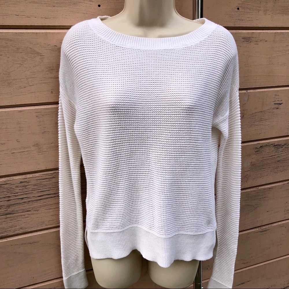 Loft Off-White Waffle Knit Sweater XS